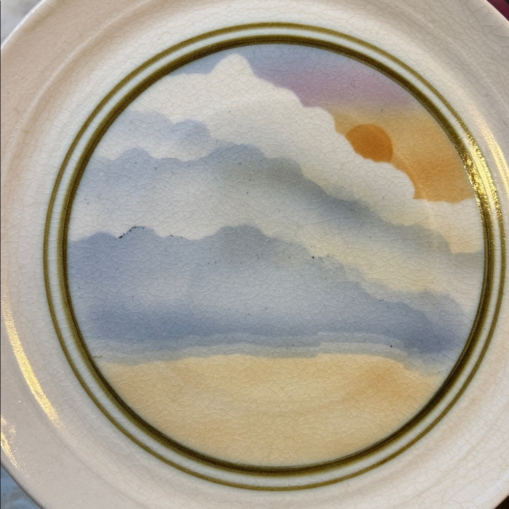 Scenic Ceramic Plate with painted sky scape